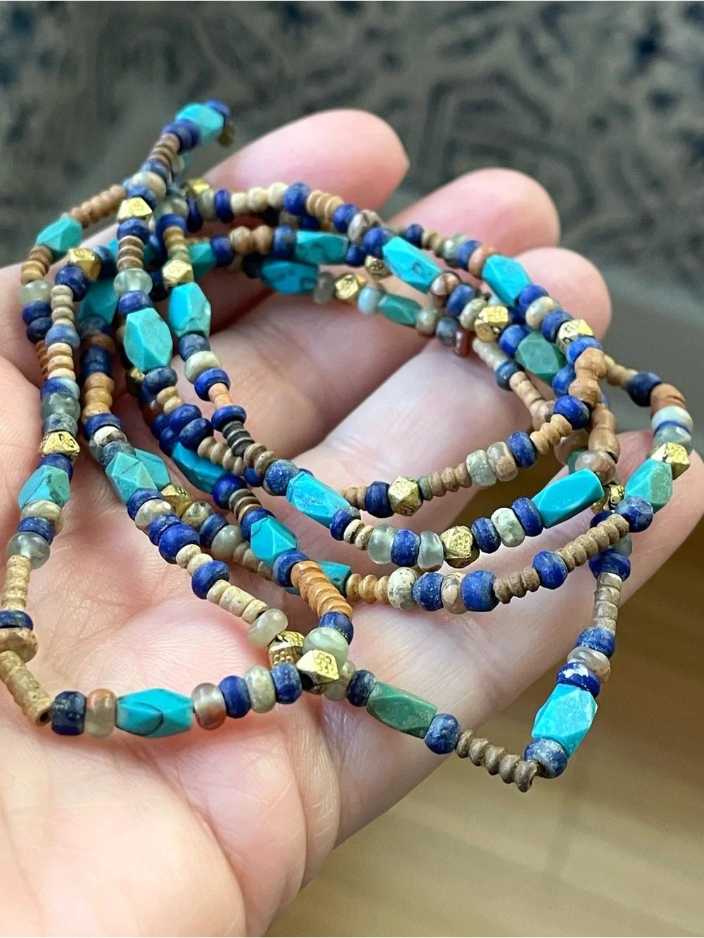 Chan Luu boho mixed beaded necklace faux turquoise - Picture 12 of 12